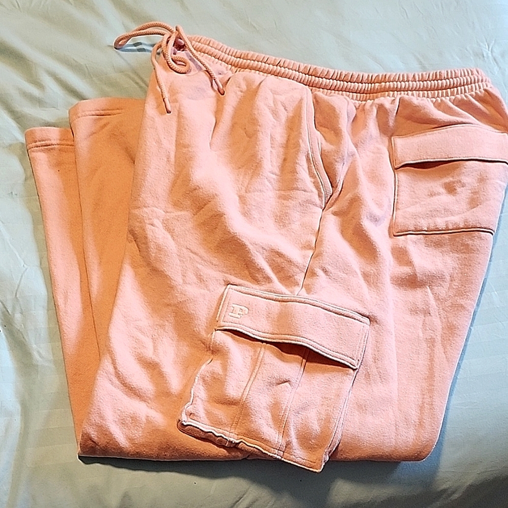 Pink Cargo Wide Leg Sweatpants XXL